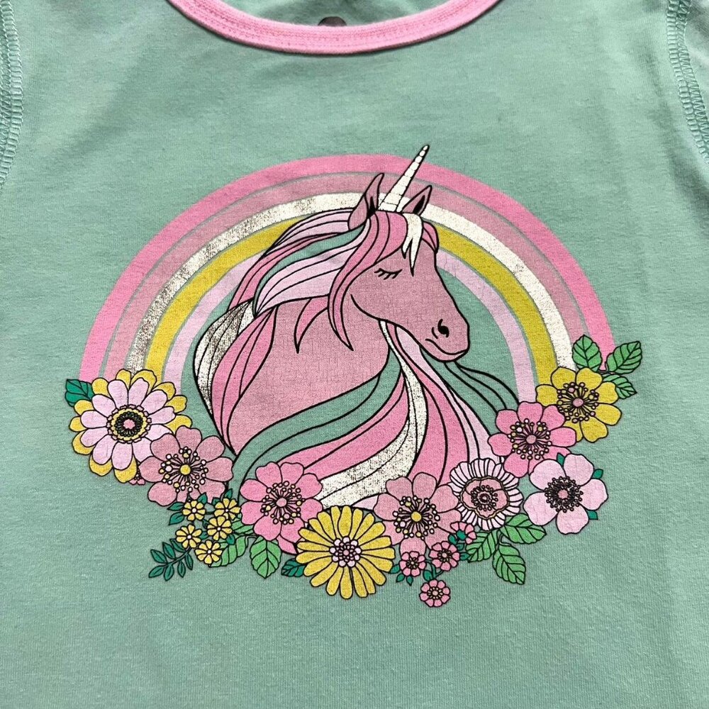 Cotton On Sz 3 Unicorn Rainbow Flowers Pajamas - Picture 4 of 9